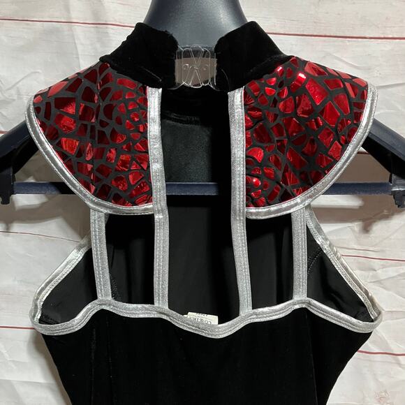 “Aftermath” Red shattered sequin spandex Dance/Performer Costume Adult Small - Picture 5 of 7